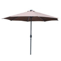 MANAROLA - Parasol circulaire 3m droit avec LED marron en aluminium(Chocolat)