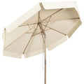 COSTWAY Parasol pour Terrasse Inclinable Dia.3M avec Manivelle Anti-UV,Protection Solaire Toile Polyester Imperméable Beige(Beige)