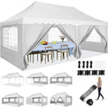 Tonnelle Pliante 3x6 Barnum Pavillon de Jardin impermeable avec 6 Côtés pour fête, Jardin, Festival, marché, Mariage - Blanc(3 x 3 avec 4 parois/Blanc)