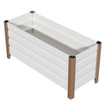 Bac de Jardin Surélevé en Aluminium 100*40*45cm, Antirouille, Drainage Intégré, Coins Arrondis,r Balcon, Terrasse, Blanc, 1PC(Blanc/100 x 40 x 45 cm)
