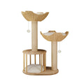 Arbre à Chat Hauteur 99 cm - BingoPaw - Centre d'activités pour Chats avec Griffoir en Sisal - 2 Plateformes avec 1 Niche(P-XM1671)